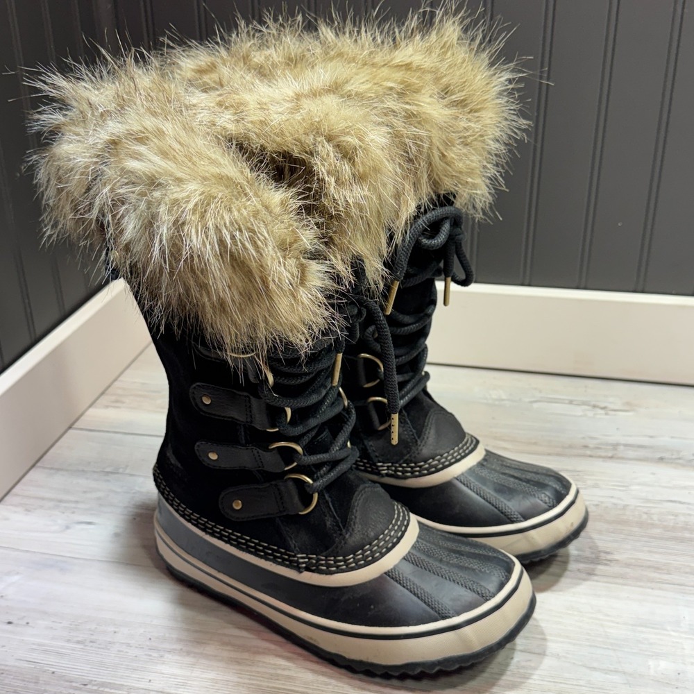 SOREL Joan of Arctic NL2429-010 Black Tall‎ Waterproof Snow Boots Women's Sz 6.5